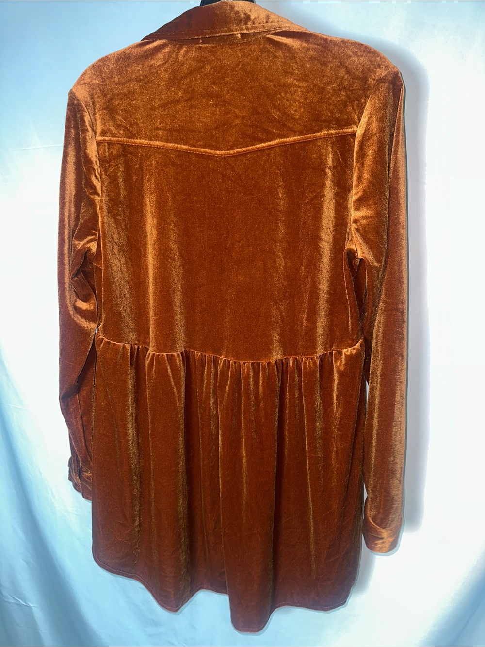 Umgee Rust Velvet Button-Front Tunic - Picture 6 of 6